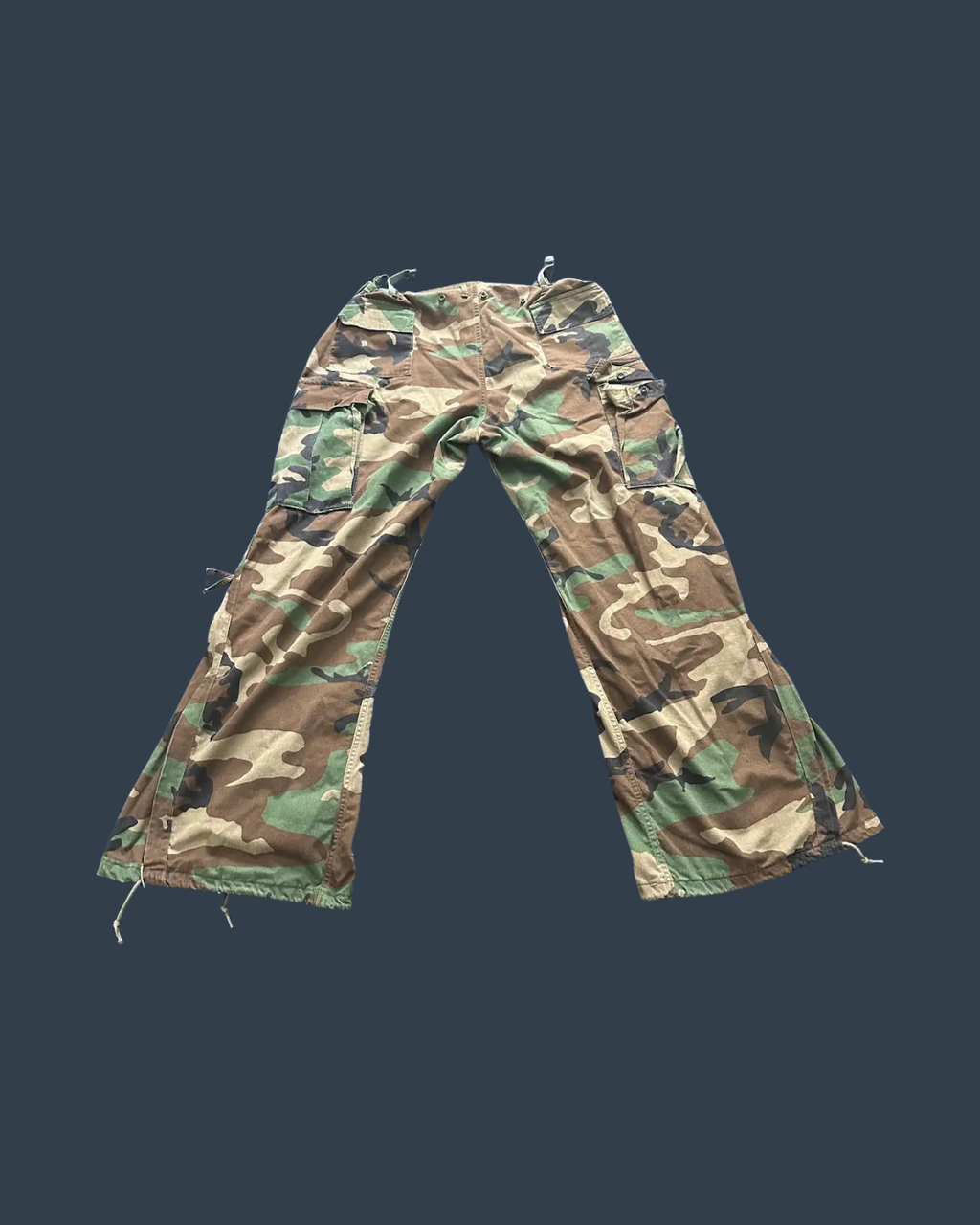 Vintage Camo Flared Cargo Pants